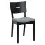 Chair upholstered, solid oak, Colour: Black - Measurements: 86 x 43 x 50 cm (H x W x D)