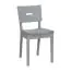 Chair upholstered, solid oak, Colour: Grey - Measurements: 86 x 43 x 50 cm (H x W x D)