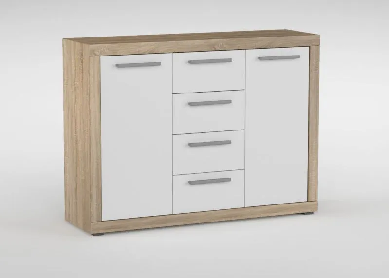 Chest of drawers Madryn 08, Colour: Oak Sonoma / White - 100 x 138 x 40 cm (h x w x d)