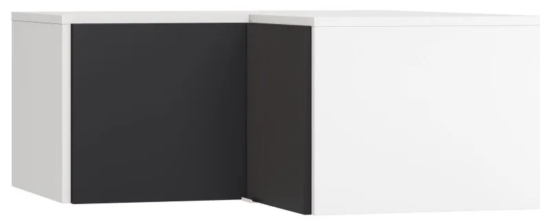 Attachment for corner wardrobe Vacas 14, Colour: White / Black - Measurements: 45 x 102 x 104 cm (H x W x D)