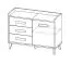 Caranx 6 chest of drawers, Colour: White / oak / anthracite - Measurements: 90 x 120 x 46 cm (H x W x D)