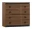 Chest of drawers Mojokerto 01, Colour: Walnut / Black - Measurements: 85 x 90 x 39 cm (H x W x D)