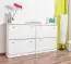 Shoe cabinet 011 with 4 pull down drawer, solid pine wood, white - H80 x W140 x D29 cm