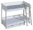 Children's bed / Bunk bed Madje, part solid, Colour: White - Lying area: 80 x 190 cm (w x l)