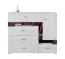 Children's room - Chest of drawers "Emilian" 10, pine bleached / dark grey - Measurements: 100 x 120 x 40 cm (h x w x d)