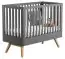Baby bed / Kid bed Naema 06, Colour: Grey / Oak - Lying area: 70 x 140 cm (w x l)