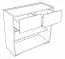 Chest of drawers Geltru 02, Colour: White Marble / Grey Light - Measurements: 89 x 95 x 39 cm (H x W x D)