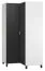 Revolving Door Corner Wardrobe Vacas 14 | White/Black | 195 x 102 x 104 cm | LED Sensor | Soft Close