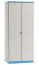 Solid Pine Wood Closet | White & Blue Lacquer | 2 Doors | 160 x 80 x 60 cm | Model 008