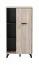 Tall Chest of Drawers with Six Compartments | Vracar 04 | Oak Grey & Black | 1 Door | 130.5 x 68 x 33 cm
