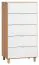 Chest of drawers Arbolita 09, Colour: Oak / White - Measurements: 122 x 63 x 47 cm (H x W x D)