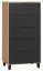 Dresser Leoncho 05, Colour: Oak / Black - Measurements: 122 x 63 x 47 cm (h x w x d)