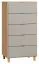 Dresser Nanez 05, Colour: Oak / Grey - Measurements: 122 x 63 x 47 cm (h x w x d)