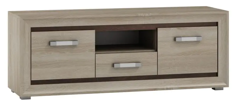TV base cabinet Kundiawa 01, colour: Sonoma oak light / Sonoma oak dark - Measurements: 50 x 140 x 40 cm (H x W x D)