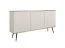 Modern Sideboard Horsham 57 | Beige | Push-to-Open | 6 Compartments | ABS Edges | Black Metal Legs