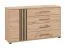 Chest of Drawers with Door | Indika 17 | Artisan Oak/Black | 4 Drawers | 2 Compartments | ABS Edges | 82 x 138 x 40 cm