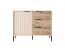 Narrow Chest of Drawers Fouchana 04 | Beige & Oak Viking | 81 x 103 x 39.5 cm | 3 Drawers