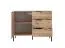 Narrow Chest of Drawers Fouchana 04 | Beige & Oak Viking | 81 x 103 x 39.5 cm | 3 Drawers