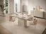 Extendable dining table | beige | 160-200 x 90 x 75 cm | ABS edges | modern slatted design | extendable up to 200 cm | for dining room