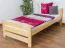 Single bed / Day bed solid, natural pine wood 84, includes slatted frame- Dimensions 90 x 200 cm