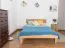 Youth bed / futon bed made of oiled solid oak wood Wooden Nature 01, mattress size: 140 x 200 cm, with headboard, frame thickness 25 mm