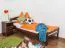 Single bed "Easy Premium Line" K1/2n, solid beech wood, dark brown lacquered - mattress base: 90 x 190 cm