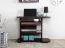 Desk Junco 197 | Solid Pine Wood | Walnut Finish | 75 x 100 x 60 cm | Modern Design | Mobile with 4 Wheels