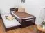Children's Bed & Youth Bed Easy Premium Line K1/2h | 2nd Berth & 2 Cover Panels | 90 x 200 cm Solid Beech | Chocolate Brown