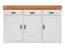 Chest of drawers Jabron 01, solid pine wood wood wood wood wood wood, Colour: White / Pine - 88 x 140 x 43 cm (H x W x D)