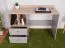Modern desk with 2 drawers and 2 open compartments, 83 x 120 x 55 cm, oak / gray, teen bedroom desk, black handles, ABS edges