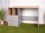 Modern desk with 2 drawers and 2 open compartments, 83 x 120 x 55 cm, oak / gray, teen bedroom desk, black handles, ABS edges