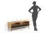 TV Base Cabinet Salleron 05 | Solid Oiled Wild Oak | Natural/Black | 54 x 160 x 50 cm | Modern Design