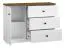 Chest of Drawers Oulainen 08 | White & Oak | 86 x 120 x 40 cm | 1 Door, 3 Drawers, 2 Compartments