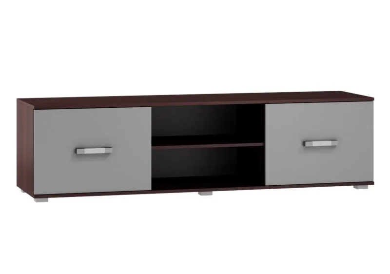 TV Base Cabinet Tabubil 10 | Wenge / Grey | 48 x 180 x 48 cm | Modern Storage & Display