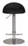 Bar stool with backrest Apolo 168, color: black / brushed stainless steel, height-adjustable & 360° rotatable