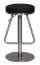 Upholstered bar stool Apolo 173, color: black / chrome, triangle footrest & height adjustable + swivel