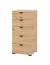 High Chest of Drawers with 5 Drawers | Pecini 07 | Artisan Oak Finish | ABS Edge Protection | 95 x 45 x 40 cm | Black Handles & Legs | Modern Design