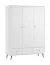 Modern Baby Room Closet White | Black Handles & Legs | 3 Doors | 3 Drawers | Soft-Close | 133 x 50 x 185 cm