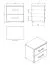 Bedside Cabinet with Two Drawers Zemun 09 | Oak Grey & Oak White | 43 x 44.5 x 33.5 cm | ABS Edge Protection | Black Handles