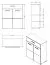Chest of Drawers with Drawer Kove 04 | Oak Grey & White High Gloss | 2 Doors | 3 Compartments | 97.5 x 79 x 35 cm | Entrance Hall Storage