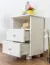 Nightstand Solid Pine | White Lacquered | Modern Design | 60 x 43 x 33 cm | 005