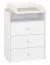 Children's room - Chest of drawers Egvad 11, Colour: White / Beech - Measurements: 95 x 74 x 40 cm (H x W x D), with 3 drawers and 1 compartment