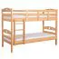 Bunk bed for adults "Easy Premium Line" K19/n, headboard and footboard with holes, solid beech wood, natural - 90 x 190 cm (w x l), convertible