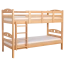 Bunk bed for adults "Easy Premium Line" K19/n, headboard and footboard with holes, solid beech wood, natural - 90 x 190 cm (w x l), convertible