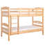Children's bunk bed "Easy Premium Line" K18/n, headboard with holes, solid beech wood, natural - 90 x 190 cm, (L x W) convertible