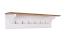 Coat Rack Solid Pine Wood | White/Brown | 25 x 100 x 25 cm | Lagopus 01 | 6 Hooks & Shelf | Modern Space-Saving Design