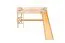 Large Loft Bed with Slide 160 x 200 cm | Solid Beech Wood | Natural Lacquer | Convertible to Single Bed | Easy Premium Line K31/n