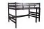 Loft bed 120 x 200 cm "Easy Premium Line" K23/n, solid beech wood chocolate brown lacquered, divisible