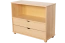 Low 83cm Drawer Standard Bookcase Junco 49A, solid pine, clearly varnished - H83 x W100 x D42 cm
