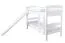 White Bunk Bed with Slide 90 x 200 cm | Solid Beech Wood | Converts to 2 Single Beds | Easy Premium Line K29/n